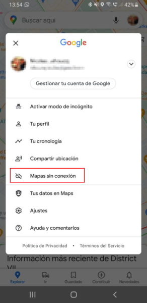 mapas sin conexion en google maps